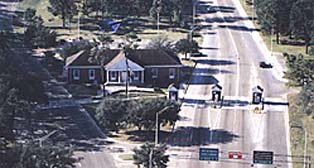 Ariel view of main entrance  gate aboard NAS Pensacola